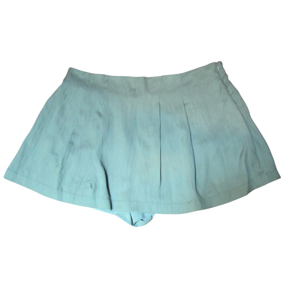A New Day Women's Teal Pleated Skort-Style Mini Skirt Size 16 Chic Minimalist